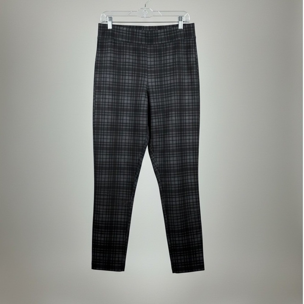 ✨Maurices Plaid Stretch Pants Black Slim Fit Ankle Leg Pull On Elastic Waist